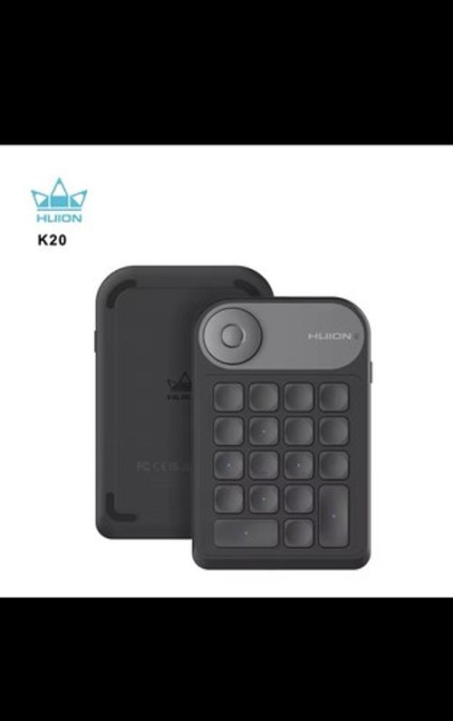 Huion K20 Keydial Mini Keyboard – 18 Keys + Dial Controller for Drawing Tablets