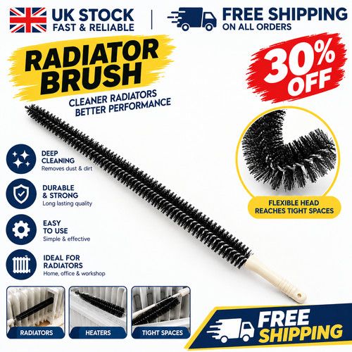 75cm Long Reach Flexible Radiator Brush Heater Cleaner/Duster brush Uk