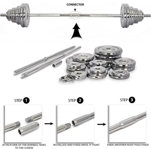 50kg Adjustable Barbell Dumbbells Set Weights & Case Home Gym Fitness Sports — image 6
