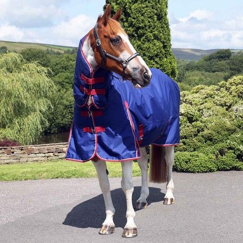 Ventomasta 200g Mediumweight Combo Neck Turnout Rug Navy Blue