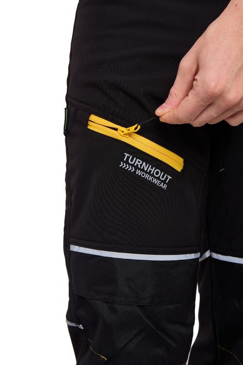 Men’s Softshell Cargo Combat Work Trousers Knee Pad Pockets Safety Pants Fleece — image 5