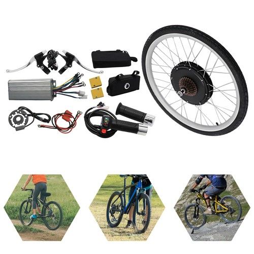 1000W 48V 28" Electric Wheel Kit Rear Motor 20A Ebike Bicycle Gearless Motor