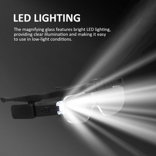 450% Magnifier Glasses With Led Light Magnifying Glasses Loupes Reading Sewing — image 6