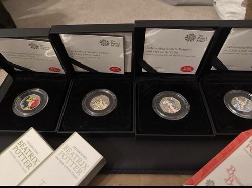 Royal Mint 2017 Beatrix Potter 50p Silver Proof Colour Coin Set 4 Coins — image 4