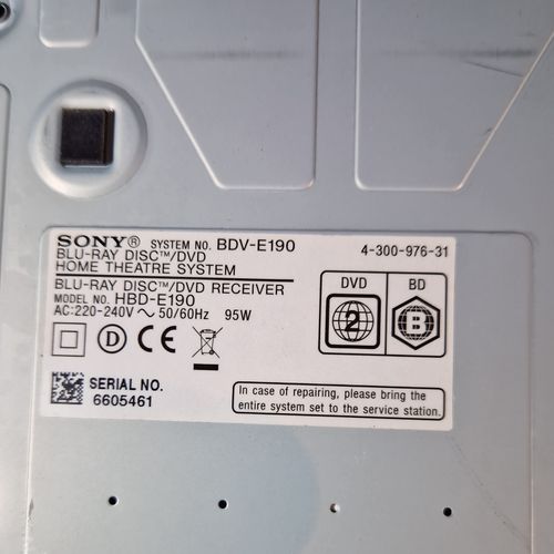 SONY BDV-E190 Home Cinema 3D Blu-Ray DVD Player No Remote Or Speakers tested  — image 10