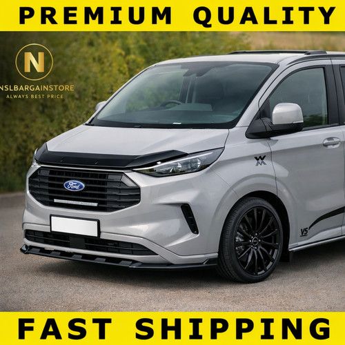 🇬🇧 Ford Transit Custom 2023+ Bonnet Guard Stone Deflector Protector Bra Black