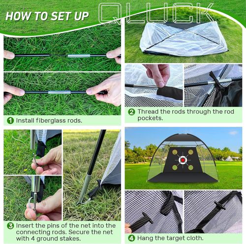 10x7ft Golf Practice Net Hitting Training Driving Aid Chipping Mat for Garden — image 6