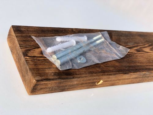Rustic Floating Reclaimed Solid wood Shelf Chunky Handmade Shelves Free Brackets — image 2