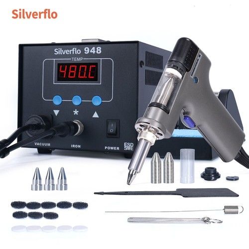 90W Desoldering Station Soldering Iron Kit Solder Sucker Vacuum Gun Tool Set