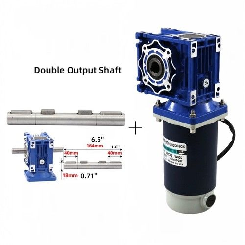 RV40 High Torque Worm Gear Reducer Gearbox 200W DC 12V/24V Electric Gear Motor