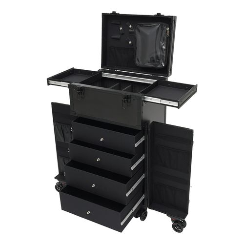 Professional Makeup Case Organizer Travel Case Rolling Makeup Cosmetics Box — image 8
