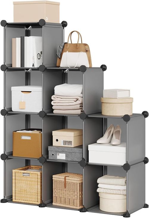 9 Cube Stackable Storage Organizer Shelves Modular Closet Cabinet DIY Closet PVC — image 1