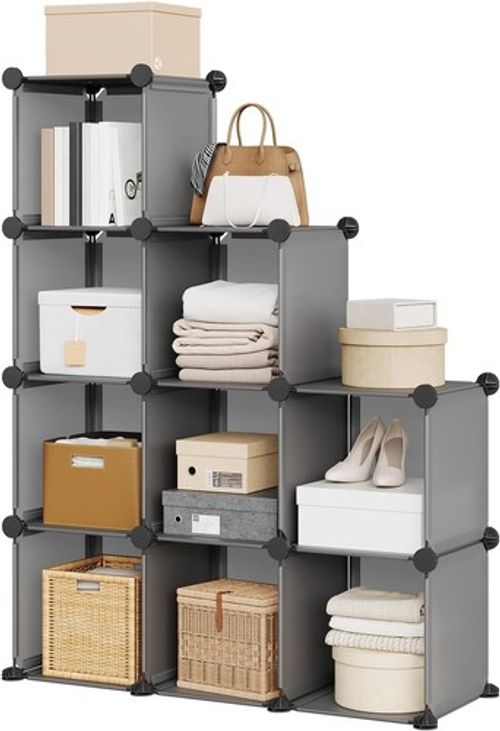 9 Cube Stackable Storage Organizer Shelves Modular Closet Cabinet DIY Closet PVC