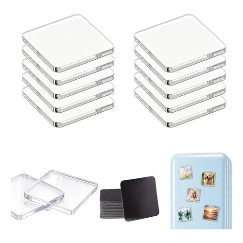 Clear Acrylic Photo Fridge Magnets DIY Picture Frames Self Adhesive Back 20Pcs