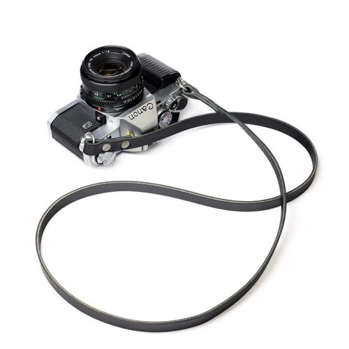 Thin Leather Camera Strap - Short Long Neck Strap Black Brown Shoulder Nikon — image 1