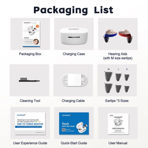 Ceretone Hearing Aids Torch Rechargable Invisible Comfortable ITC Ear Loss Aid — image 14