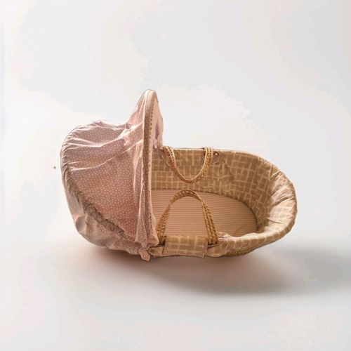 Mamas & Papas Classic Wicker Moses Basket with Hood & Folding Stand — image 3