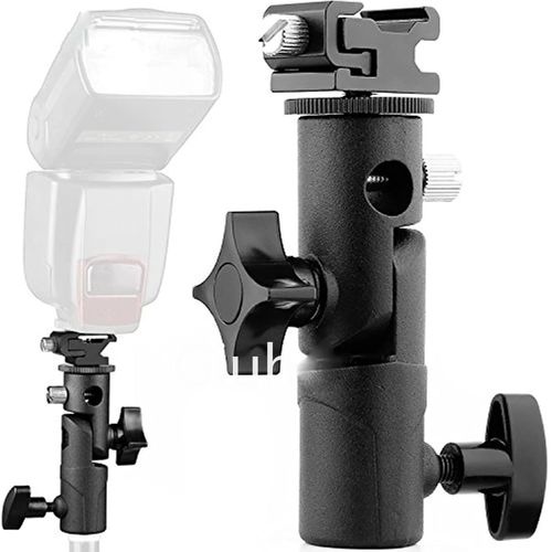 Flash Bracket Hot Shoe Umbrella Holder Mount Light Stand For DSLR Camera E Type — image 1