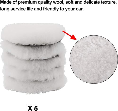5pcs Wool Buffing Pads 6 inch Polishing Pad Polishing Buffing Pad Hook and Loop — image 5