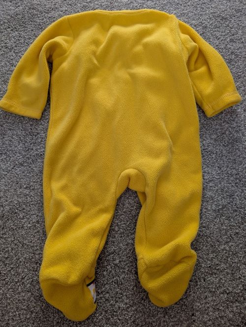 George Yellow Fleece Pudsey Bear Footed Babygrow Appliqué Long Sleeve 3-6M — image 4
