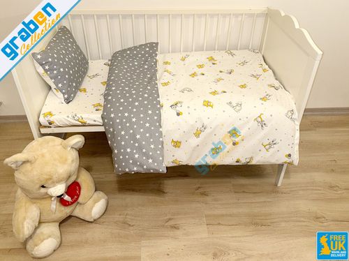 100% COTTON BEDDING SET FOR Cot, Travel Bed, Duvet Cover&Pillowcase 90cm x 120cm — image 17