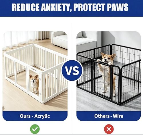 Clear Acrylic Dog Playpen Indoor Pet Pen Puppy Pen Dog Fence Safe — image 17