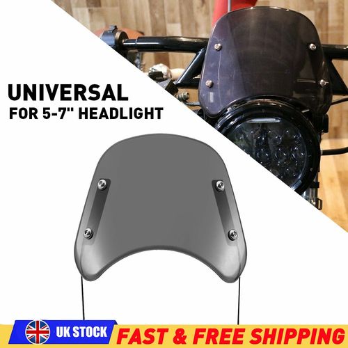 Universal Motorcycle Windshield Smoke Windscreen Flyscreen with Mount Bracket UK — image 13