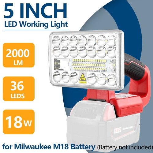 Cordless LED Work Light Flashlight for Milwaukee 18V Li-ion Battery 48-11-1840