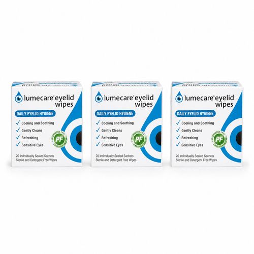 Lumecare Eyelid Wipes 3 Pack - 60 Sachets Daily Eyelid Hygiene Sensitive Eyes — image 1