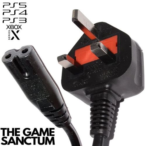Power Cable Mains Lead For PS1, PS2, PS3, PS4, PS5, Xbox S - The Game Sanctum™