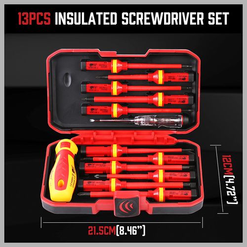 VDE Insulated Electrician Screwdriver Set Pozi Philips Flat Torx Interchangeable — image 2