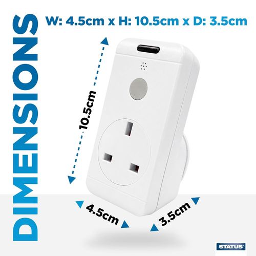 Status Wireless Plug Sockets Remote Controlled 20m Range Energy (Pack of 2) — image 2