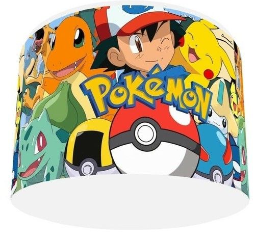 POKEMON  PIKKACHU  CEILING DRUM LIGHT SHADE LAMPSHADE 4 DESIGNS 3 SIZES