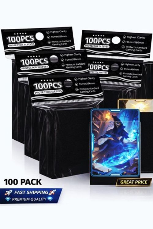 💎 100 Black Premium Card Sleeves | MTG Card Protectors 66x91mm | Pokémon TCG