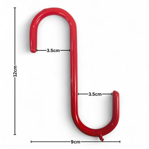 Pack of 10 Red PVC Coated Heavy Duty S Hooks – 12cm Hanging Hooks — image 8