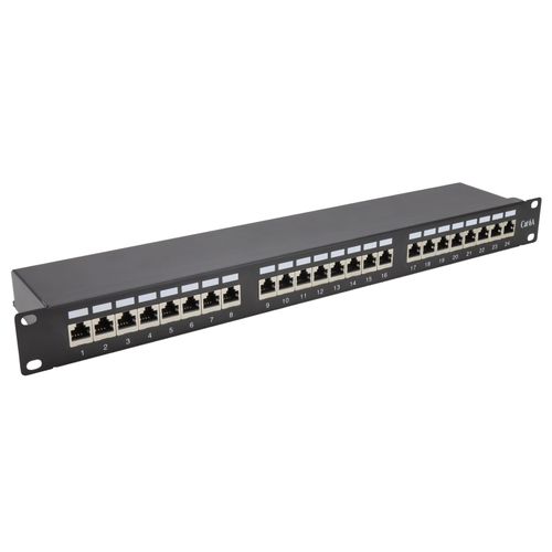 Patch Panel CAT6A 24 Port RJ45 Shielded Network 19inch STP Vertical Punchdown — image 2
