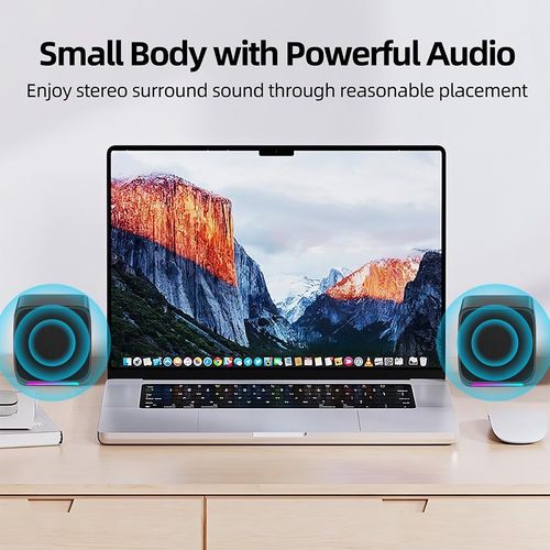 Mini Computer Speaker Subwoofer 3.5mm USB Wired LED Stereo For Laptop PC Desktop — image 7
