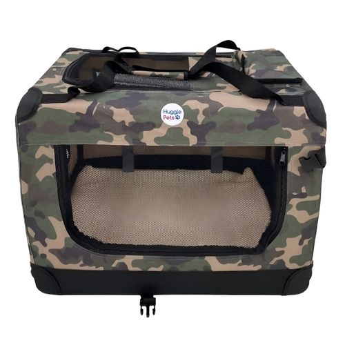 HugglePets Fabric Dog Crate Puppy Carrier - Cat Travel Cage Carry Pet Bag 4 Size — image 3