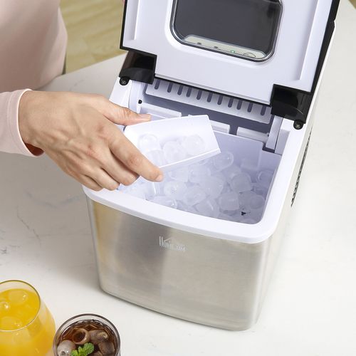 HOMCOM Ice Maker Machine Portable Counter Top Ice Cube Maker for Home Black — image 8