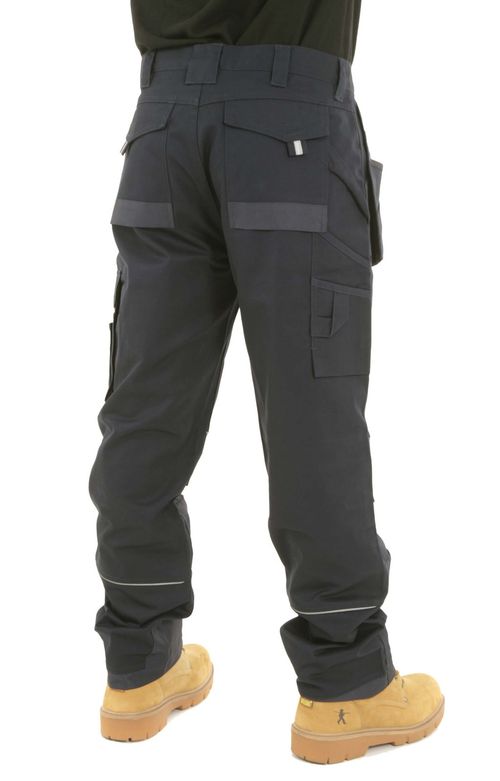 Mens Heavy Duty Knee Pad Pockets Combat Work Trousers - SITE KING HOLSTER POCKET — image 4