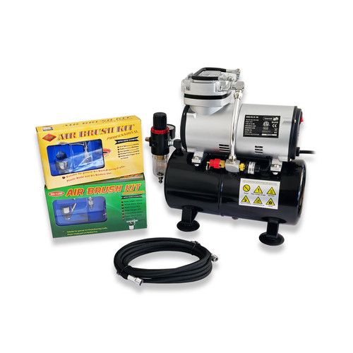 AIRBRUSH KIT AIR COMPRESSOR WITH TANK AIR BRUSH WITH 2 AIR BRUSH 132 128P HOSE