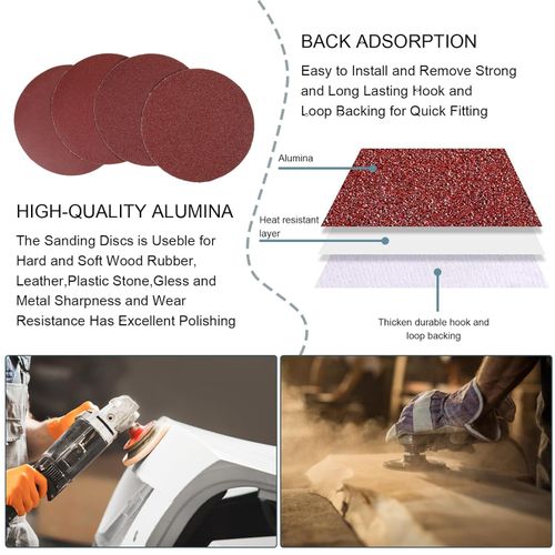 66Pcs Sanding Disc Kit Hook & Loop 125mm Attachment Drill Grinder Backing Pad UK — image 3