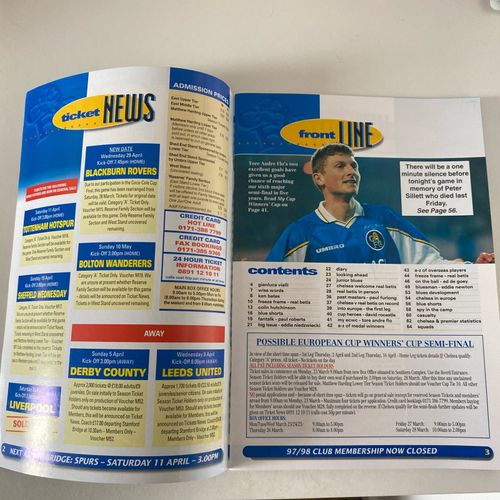 Chelsea v Real Betis European Cup Winners Cup Programme QF 2nd Leg 19/3/98 — image 3