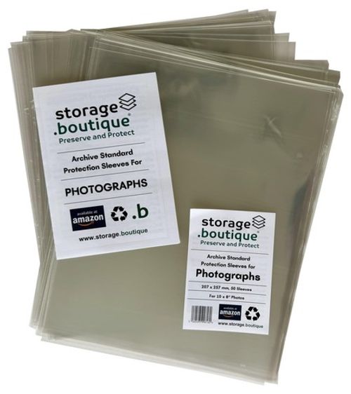 storage.boutique Photograph Protection Sleeves, Archive 10 x 8 inches, clear