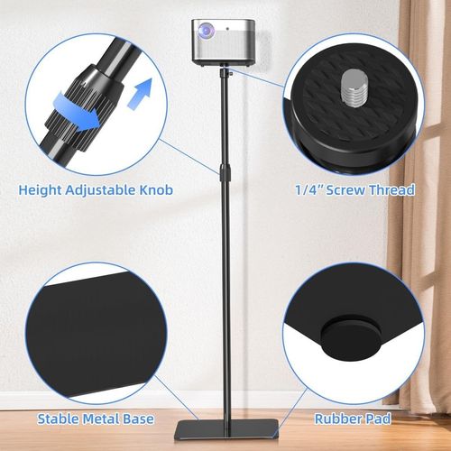 Suptek Projector Stand Floor Mount Adjustable Height 1015-1385mm 360° Rotation — image 4