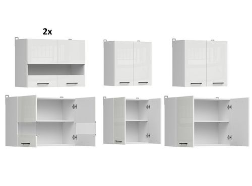 Corner Kitchen Set 11 Units Complete DIY Fitted Cabinets White Gloss Slab Junona — image 18