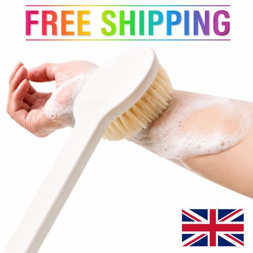 Japanese Long Handle Bath brush Soft Bristle Back Body Scrubber UK