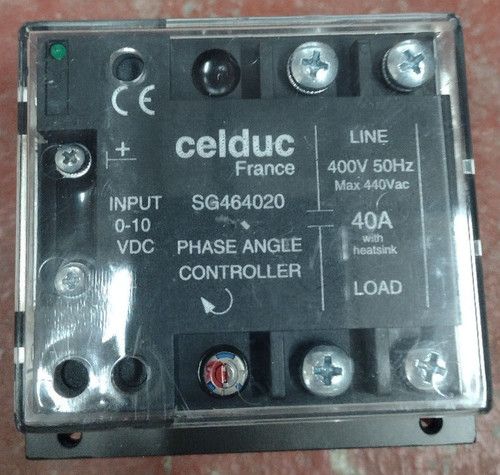Celduc SG464020 0-10V DC Solid State Relay 200-460VAC 40A Output with Heatsink