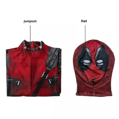 Kids Boys Deadpool⭐Costume Superhero Cosplay Jumpsuit Mask Fancy Dress Halloween