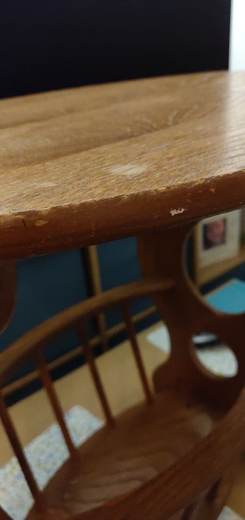 Vintage Mid Century Teak Table Magazine Rack Side Table Plant Hallway Table 1970 — image 2